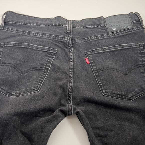 Men's Vintage Charcoal Stretch 511 Jeans Denim Straight Western Pants 36 x 32 - Picture 8 of 15